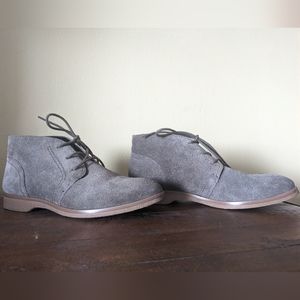 Soft Suede Franco Sarto Ankle Booties in Grey